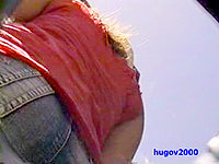 When my camera sunk up the skirt of this chick it recorded her nice up skirt ass cheeks tightly squeezing thong!